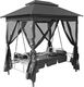 vidaXL huśtawka ogrodowa z baldachimem, 220x160x240 cm, antracytowa (45073) 1