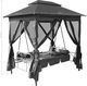 vidaXL huśtawka ogrodowa z baldachimem, 220x160x240 cm, antracytowa (45073) 6