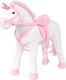 vidaXL Pluszowy jednorożec, stojący, biało-różowy 1