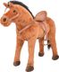 vidaXL Pluszowy konik dziecięcy, stojący, kolor brązowy 1