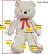 vidaXL Miękki, pluszowy, biały miś XXL 150 cm 4