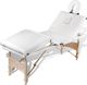 vidaXL Kremowo-biały składany stół do masażu 4 strefy z drewnianą ramą 4