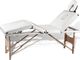 vidaXL Kremowo-biały składany stół do masażu 4 strefy z drewnianą ramą 5