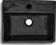 Umywalka vidaXL Ceramiczna umywalka z otworem na kran prostokątna czarna 4