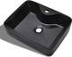 Umywalka vidaXL Ceramiczna umywalka z otworem na kran prostokątna czarna 2