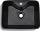 Umywalka vidaXL Ceramiczna umywalka z otworem na kran prostokątna czarna 5