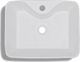 Umywalka vidaXL Ceramiczna umywalka z otworem na kran, prostokątna, biała 5