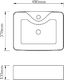 Umywalka vidaXL Ceramiczna umywalka z otworem na kran, prostokątna, biała 6