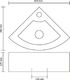 Umywalka vidaXL Umywalka z przelewem, 45 x 32 x 12,5 cm, czarna 5
