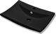 Umywalka vidaXL Umywalka prostokątna z otworem przelewowym i na baterię, czarna 2