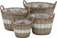 vidaXL Donice na kwiaty, 4 szt., wiklinowe z wyściółką z PE 1