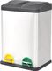 Kosz na śmieci vidaXL do segregacji na pedał srebrny (50600) 1