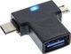 Adapter USB InLine microUSB - USB + USB-C Czarny  (35804) 1