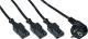Kabel zasilający InLine InLine Kabel zasilający koniczynka do laptopa Y-Power 1x Typ F Wtyczka do wtyczki IEC 3x czarny 1m 1