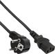 Kabel zasilający InLine InLine Kabel zasilający, Schutz kontakt kątowy do 3pin IEC C13, czarny, H05VV-F, 3x0,75mm2, 0,3m 1