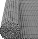 vidaXL Dwustronne ogrodzenie ogrodowe, PVC, 90x500 cm, szare 5