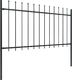 vidaXL Ogrodzenie z prętów z grotami, 3,4 x 1 m, stalowe, czarne 2