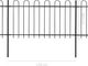 vidaXL Ogrodzenie z zaokrąglonymi końcami, stalowe, 3,4 x 1 m, czarne 5