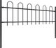 vidaXL Ogrodzenie z zaokrąglonymi końcami, stalowe, 3,4x0,6 m, czarne 2