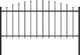 vidaXL Panel ogrodzeniowy z grotami (0,5-0,75) x 1,7 m, stal, czarny 1