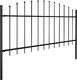 vidaXL Panel ogrodzeniowy z grotami (0,5-0,75) x 1,7 m, stal, czarny 1