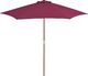 vidaXL Parasol ogrodowy na drewnianym słupku, 270 cm, bordowy 1