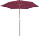 vidaXL Parasol ogrodowy na drewnianym słupku, 270 cm, bordowy 2
