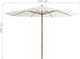 vidaXL Parasol ogrodowy na drewnianym słupku, 350 cm, piaskowa biel 3