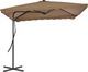 vidaXL Parasol ogrodowy na słupku stalowym, 250 x 250 cm, kolor taupe 1