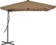 vidaXL Parasol ogrodowy na słupku stalowym, 250 x 250 cm, kolor taupe 3