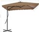 vidaXL Parasol ogrodowy na słupku stalowym, 250 x 250 cm, kolor taupe 6