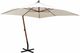 vidaXL Parasol ogrodowy wiszący, 300 x 300 cm, drewniany, biały 1