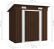 vidaXL Szopa ogrodowa stalowa brązowa 194x121x181 cm(47027) 8