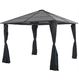 vidaXL Altana ogrodowa z zasłonami, aluminiowa, 3 x 3 m, czarna 1