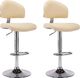 vidaXL Stołki barowe, 2 szt., kremowe, sztuczna skóra 2