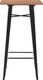 vidaXL Stolik barowy, czarny, 60x60x108 cm, lite drewno sosnowe i stal 1