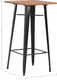 vidaXL Stolik barowy, czarny, 60x60x108 cm, lite drewno sosnowe i stal 5