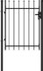 vidaXL Brama jednoskrzydłowa z grotami, stal, 1x1,2 m, czarna 1