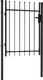 vidaXL Brama jednoskrzydłowa z grotami, stal, 1x1,2 m, czarna 1