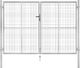 vidaXL Brama ogrodowa, galwanizowana stal, 306x225 cm, srebrna 1