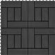 vidaXL Płytki tarasowe, 11 szt., WPC, 30 x 30 cm, 1 m, czarne 1