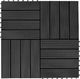 vidaXL Płytki tarasowe, 11 szt., WPC, 30 x 30 cm, 1 m, czarne 1