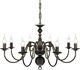 Lampa wisząca vidaXL Metalowy żyrandol staroświecki, 8 żarówek E14, biały 3