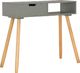 vidaXL Stolik konsola, szary, 80 x 30 x 72 cm, lite drewno sosnowe 1