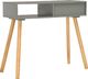 vidaXL Stolik konsola, szary, 80 x 30 x 72 cm, lite drewno sosnowe 3