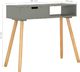 vidaXL Stolik konsola, szary, 80 x 30 x 72 cm, lite drewno sosnowe 7