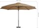 vidaXL Parasol wiszący z aluminiowym słupkiem, 300 cm, taupe 8