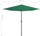 vidaXL Półparasol balkonowy na słupku z aluminium, 300x150 cm, zielony 6
