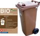 Europlast Pojemnik kubeł kosz na odpady i śmieci Europlast Austria - brązowy 120L BIO + RUSZT 1