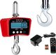 Steinberg Waga hakowa podwieszana z pilotem do 1 tony 1T LCD czerwona Waga hakowa rolnicza SBS-KW-1000R LCD do 1 Tony 1